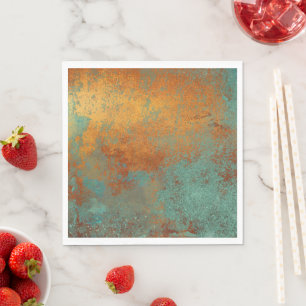 Serviette En Papier Trendy Rich Copper Patina Metallic