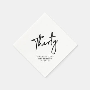 Serviette En Papier Trente Cheers   Moderne fête d'anniversaire 30 ans