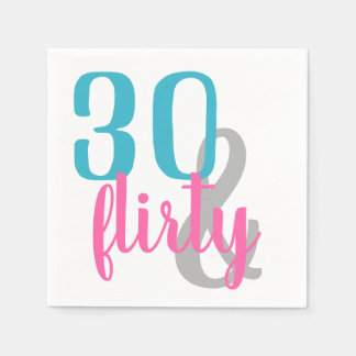 Serviette En Papier Trente et flirté Papier d'anniversaire serviettes