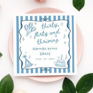 Serviette En Papier Trente, flirt, et 30e anniversaire prospère