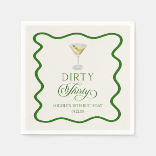 Serviette En Papier Trente sale Martini fête d'anniversaire