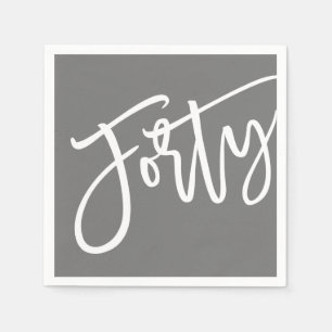 Serviette En Papier TRENTE script moderne blanc éditable couleurs 40e