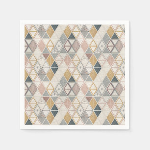 Serviette En Papier Triangles géométriques modernes et diamants Art ab