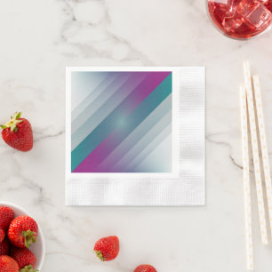 Serviette En Papier triangles gris magenta turquoise
