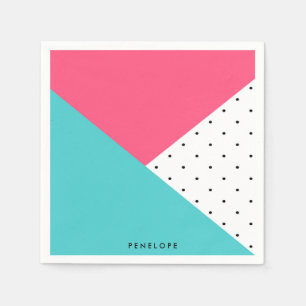 Serviette En Papier Triangles Motif Abstrait