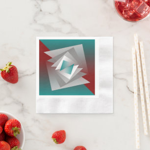 Serviette En Papier Triangles turquoises gris bordeaux