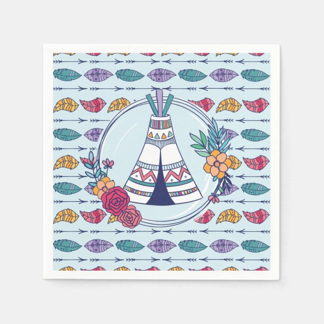 Serviette En Papier Tribale de Cute Teepee Boho (Devant)