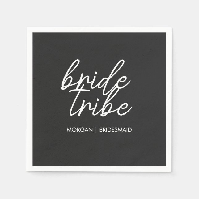 Serviette En Papier Tribe de mariée | Bachelorette moderne (Devant)