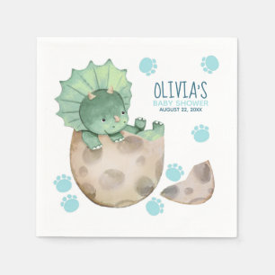 Serviette En Papier Tricératops Baby shower de garçon Dinosaur