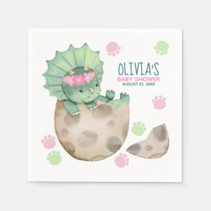 Serviette En Papier Tricératops Dinosaur Baby shower fille