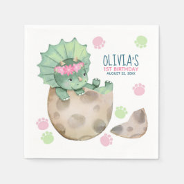 Serviette En Papier Triceratops Dinosaur Fille 1er anniversaire