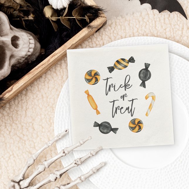 Serviette En Papier Trick ou traitement classique de bonbons d'Hallowe (Créateur téléchargé)