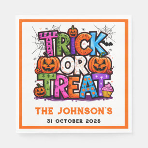 Serviette En Papier TRICK OU TRAITEMENT Cute Halloween Bash Party