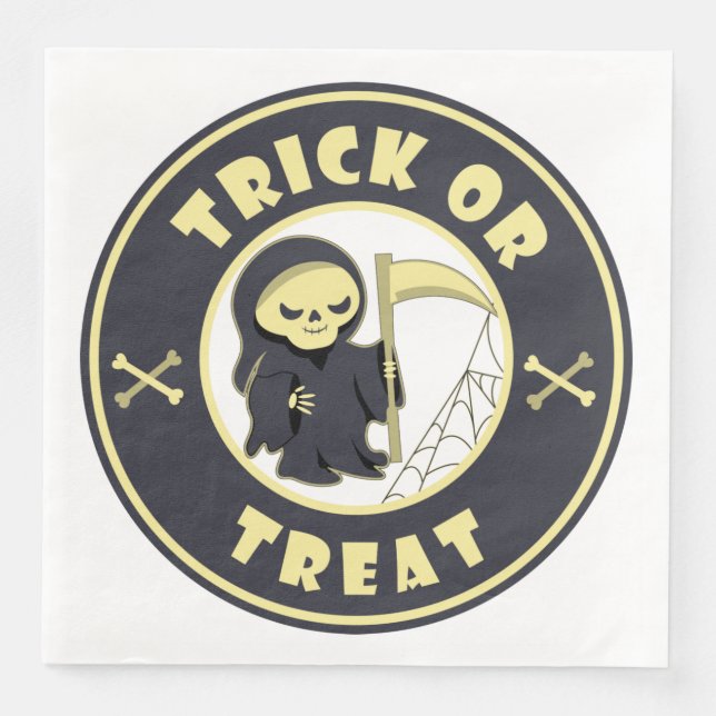 Serviette En Papier Trick ou traiter Halloween griffeur caractère (Devant)
