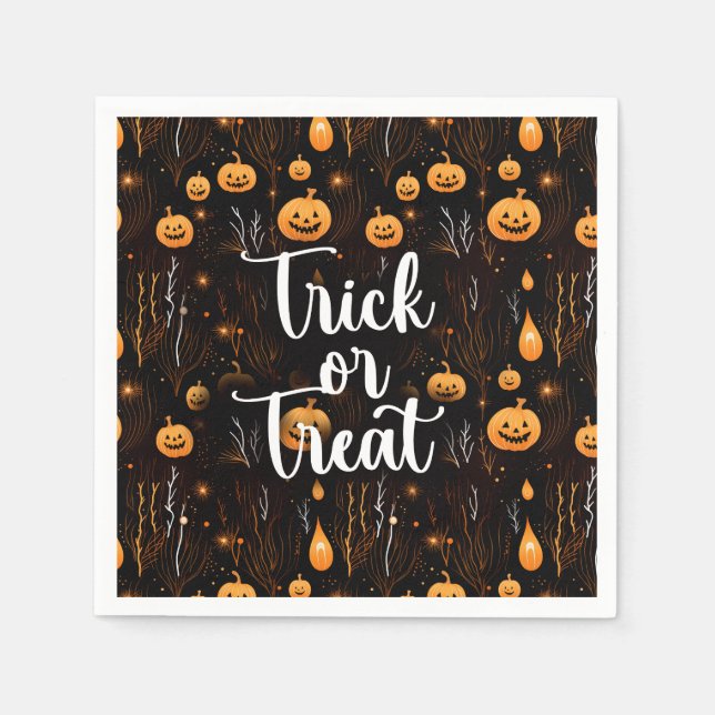 Serviette En Papier Trick ou Treat Halloween (Devant)