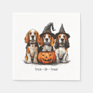 Serviette En Papier Trick Ou Treat Halloween Chiens Beagles