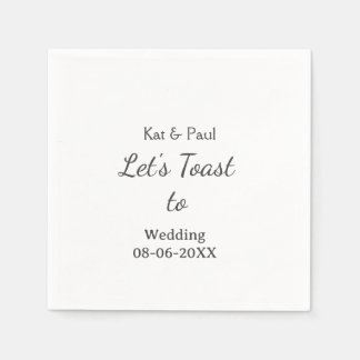 Serviette En Papier Trinquons au mariage nom date couple simple