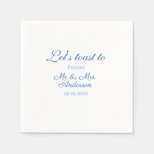 Serviette En Papier trinquons aux futurs mr & mrs couple mariage bleu