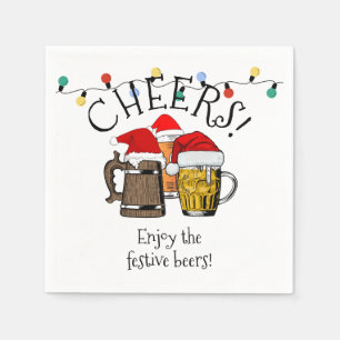 Serviette En Papier TROIS BIÈRES CHÈRES Carré de Noël Papier