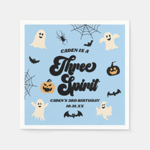 Serviette En Papier Trois Esprit Bleu Halloween 3e fête d'anniversaire