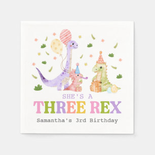 Serviette En Papier Trois Rex Anniversaire Dinosaure
