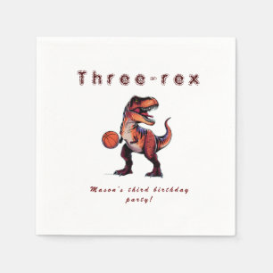 Serviette En Papier Trois-Rex basket-ball Dino anniversaire