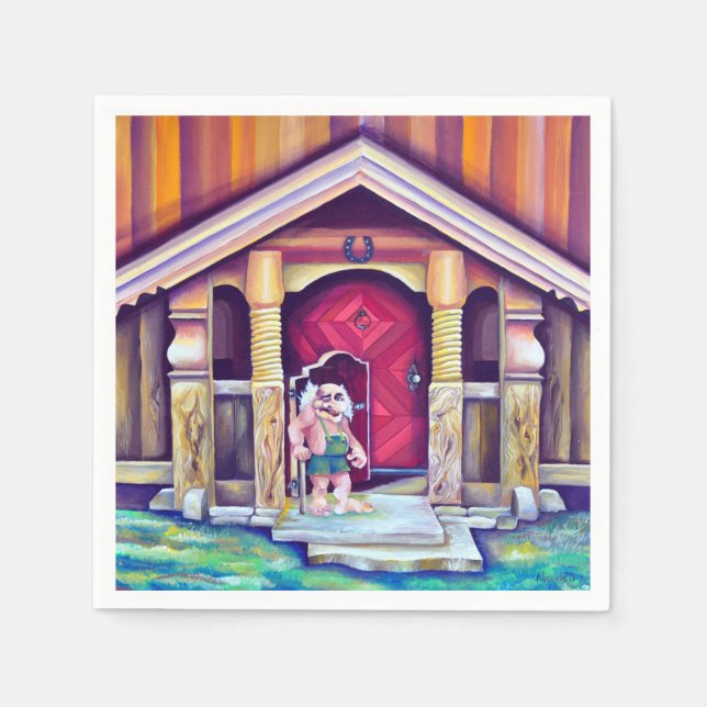 Serviette En Papier Troll scandinave Suède Traditions (Devant)