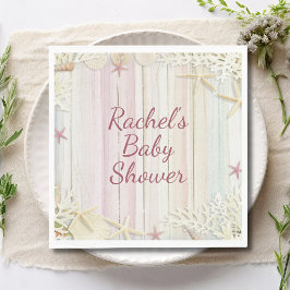 Serviette En Papier Tropical Beach Seashell Baby shower Boho Chic