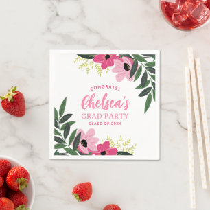 Serviette En Papier Tropical Floral Personnalisé Grand Parti