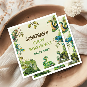 Serviette En Papier Tropical Jungle Reptile Anniversaire de enfant Par