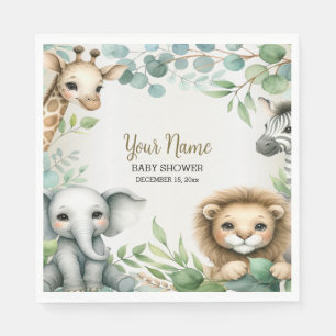 Serviette En Papier Tropical Jungle Safari Animaux Baby showers Garçon