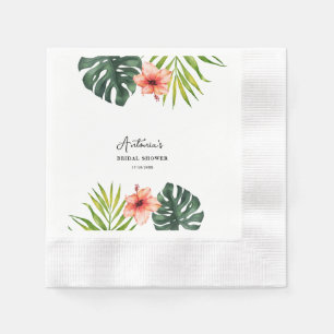 Serviette En Papier Tropical Monstera Palmier Baby Shower 