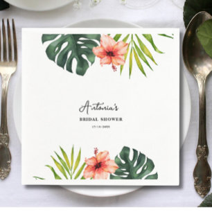 Serviette En Papier Tropical Monstera Palmier Enterrement de Vie de Je