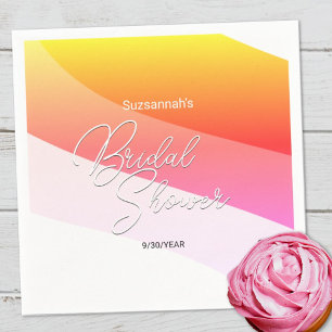 Serviette En Papier Tropical Orange Rose Tons Horizontaux