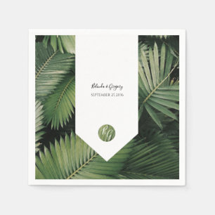 Serviette En Papier Tropical Palm Feuille Mariage de verdure