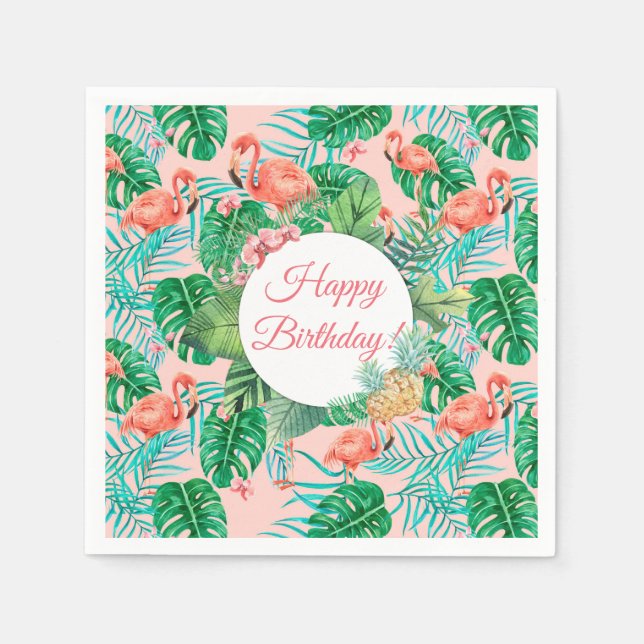 Serviette En Papier Tropical personnalisé (Devant)