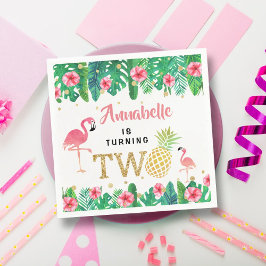 Serviette En Papier Tropical Summer Beach Luau Girls 2e anniversaire