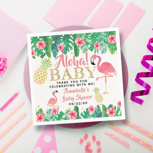 Serviette En Papier Tropical Summer Beach Luau Girls Baby shower (Créateur téléchargé)