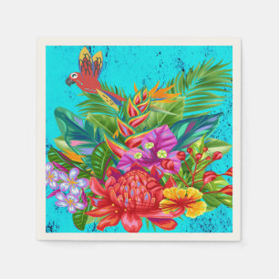 Serviette En Papier TropiColor Fusion Macaw & Floral Serenade