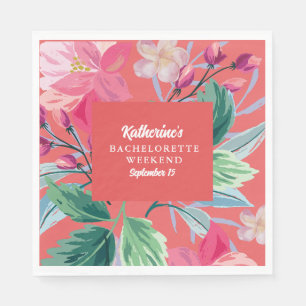 Serviette En Papier Tropique comme son orange chaud Bachelorette fête