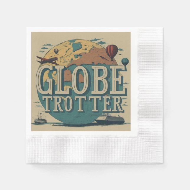 Serviette En Papier Trotter mondial (Devant)