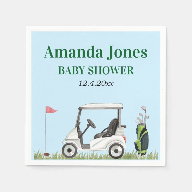 Serviette En Papier Trou Dans Un Baby shower De Golf (Devant)