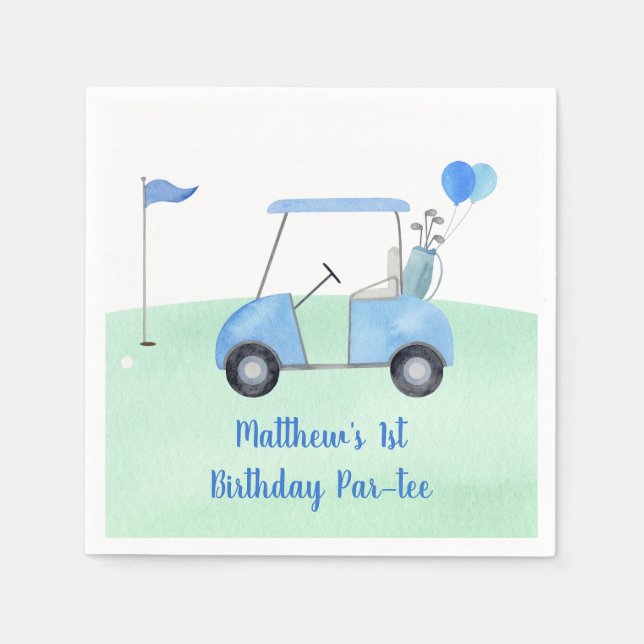 Serviette En Papier Trou En Un Golf Premier Anniversaire Par-tee (Devant)