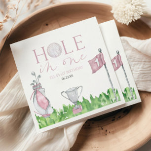 Serviette En Papier Trou en un rose Golf 1er anniversaire