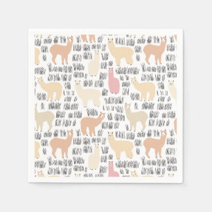 Serviette En Papier Troupeau de motif d'alpaga