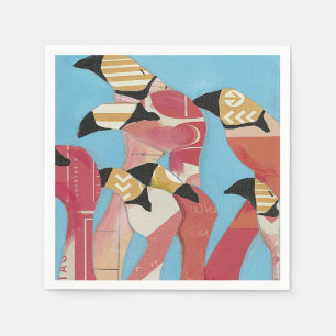 Serviette En Papier Troupeau des Flamants roses