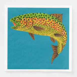 Serviette En Papier Truite arc-en-ciel feuille Aspen 1