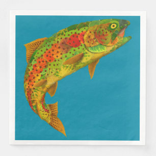 Serviette En Papier Truite arc-en-ciel feuille Aspen 5