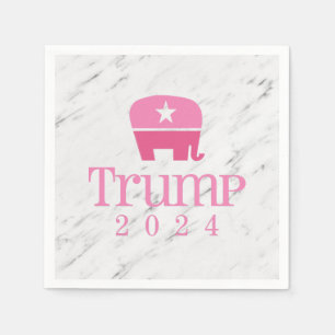 Serviette En Papier Trump 2024 Eléphant rose mignon