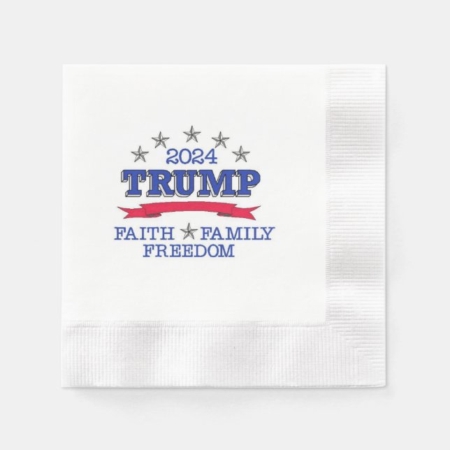 Serviette En Papier Trump 2024 Foi Liberté familiale (Devant)